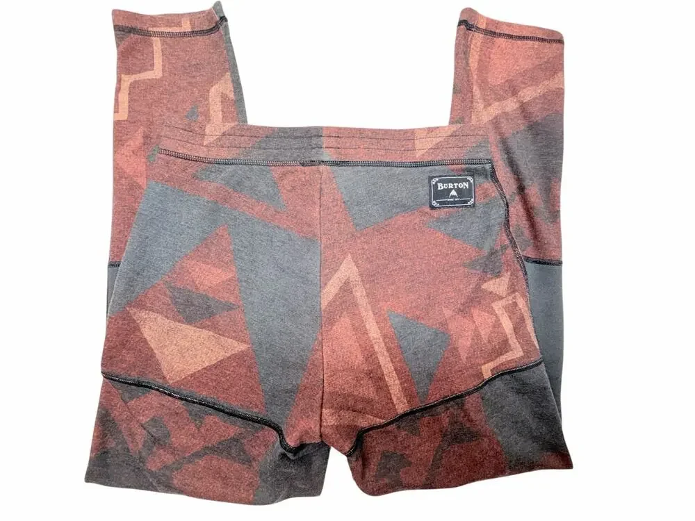Burton Men’s M DryRide Wool Base Layer Leggings Thermal Geometric Print